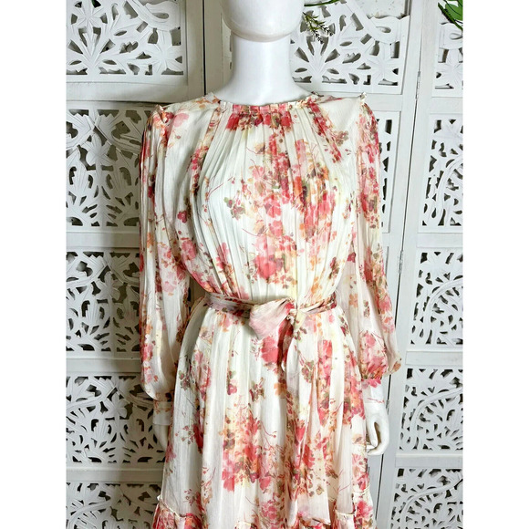 Alex Marie Women’s Michaela Floral Belted Pleated Dress Size 10 - Picture 4 of 15